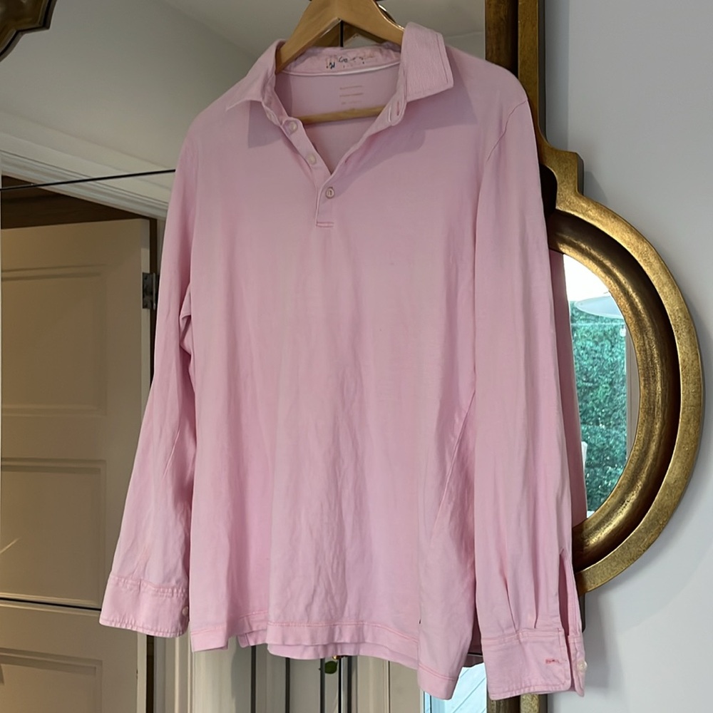 Spring Summer West Palm Boutique men’s long sleeve pink and white